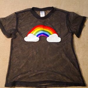 Rainbow Mesh Top